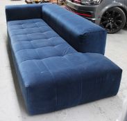 1 x Blue Velvet Upholstered 3-Metre Long Sofa - CL753 - Ref: GEN126 / GIT - Location: Altrincham