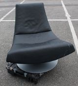 1 x Black Leather High Back Swivel Chair - Pre-owned - CL011 - Ref: GEN110/G-IT - Location: