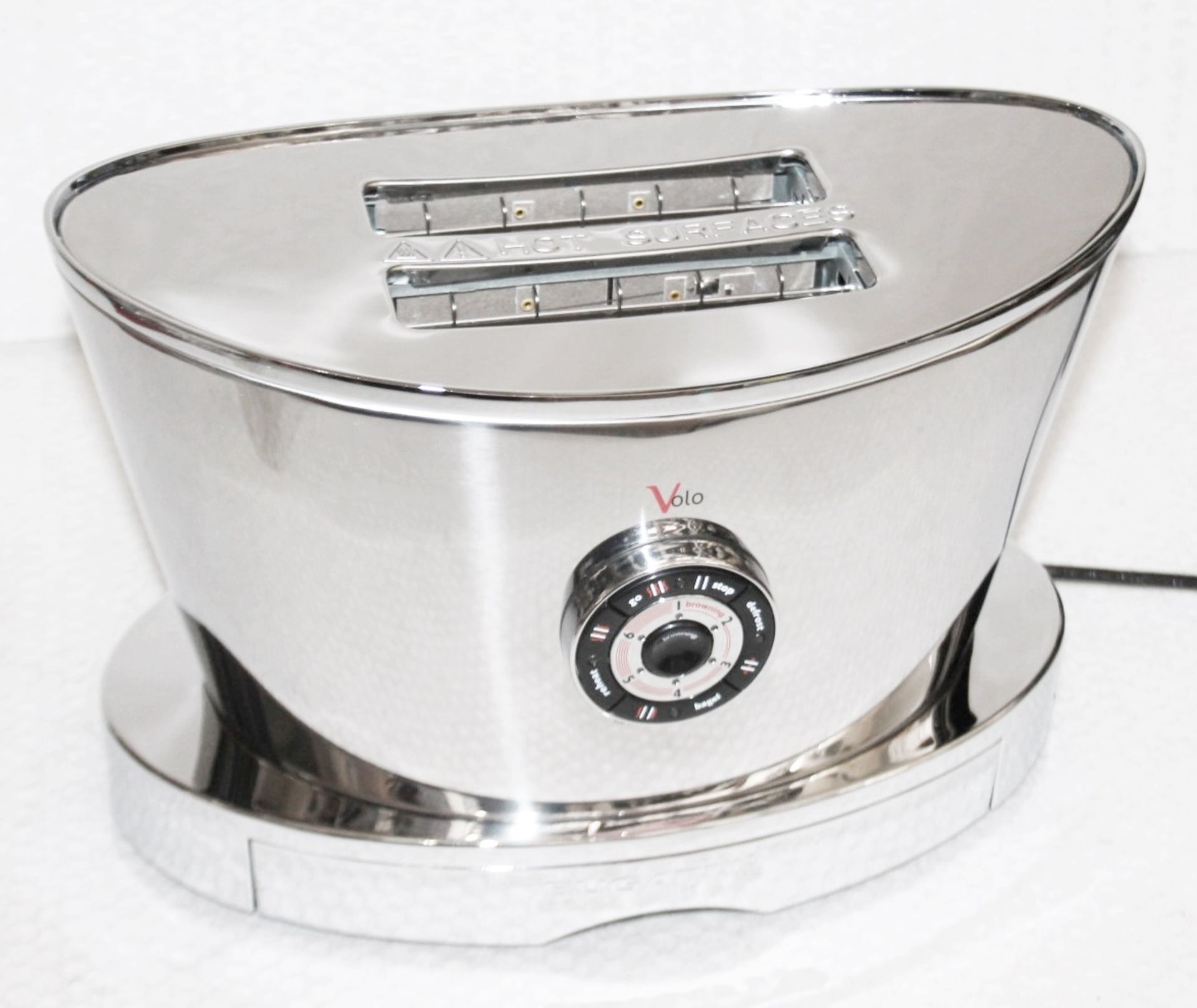 1 x Bugatti 'VOLO' Designer 2-Slice Self-Lowering Toaster In Chrome - Original Price £178.00 - Boxed - Image 8 of 13