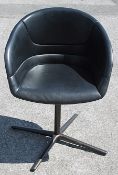 1 x WALTER KNOLL 'Kyo' Genuine Leather Upholstered Chair - Original RRP £1,979 - CL753 - Ref: