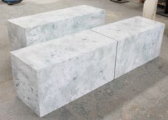 3 x BALDI Designer Retail Display Plinths, All Featuring A Marble Effect Aesthetic - Ex-Showroom