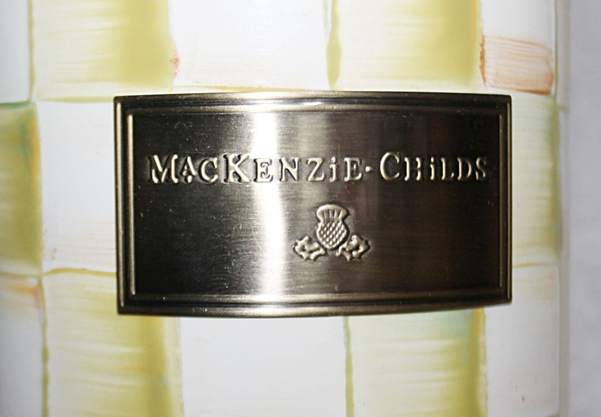 1 x MACKENZIE-CHILDS Small Parchment Check Enamel Canister - Original Price £97.00 - Ref: HAR280/ - Image 6 of 9