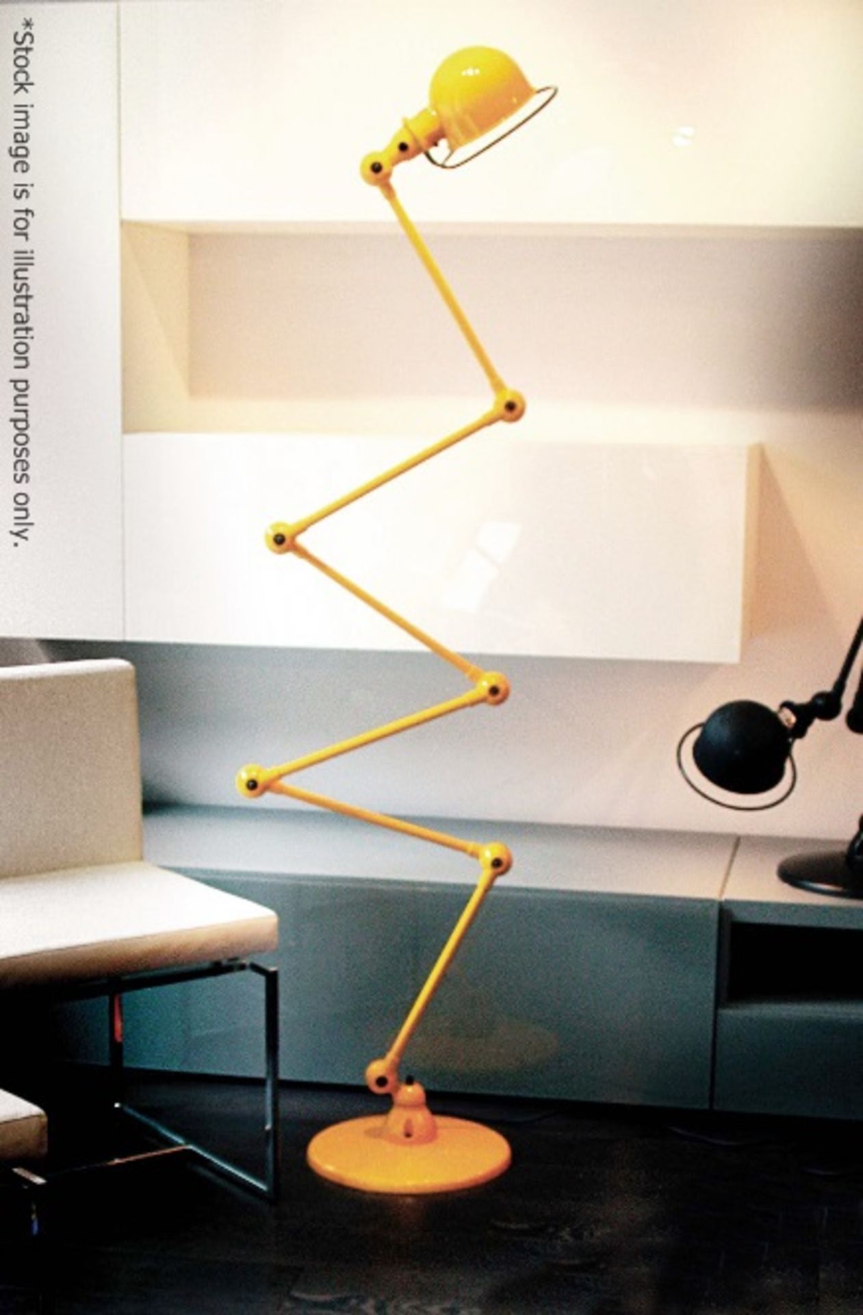 1 x Jean Louis Domecq Inspired 6-Bar ZIG-ZAG Industrial-style Floor Lamp In Bright Yellow - New - Image 2 of 2