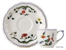 1 x Set Of 2 x GIEN 'Oiseaux de Paradis' Teacups and Saucers - Original Price £96.00 - Boxed Stock