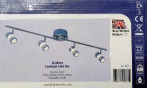1 x Searchlight Bubbles Spotlight Split Bar - Chrome Finish, Adjustable Heads - New Boxed Stock - CL