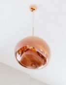 1 x Large TOM DIXON 'Melt' Designer LED Pendant Light Fitting With A Copper Finish - RRP £850.00