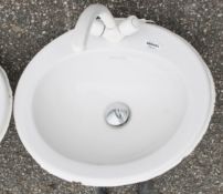 2 x Armitage Shanks Sink Basins With White Taps - Prestigious Shop Fittings - Ref: GEN121/G-IT -