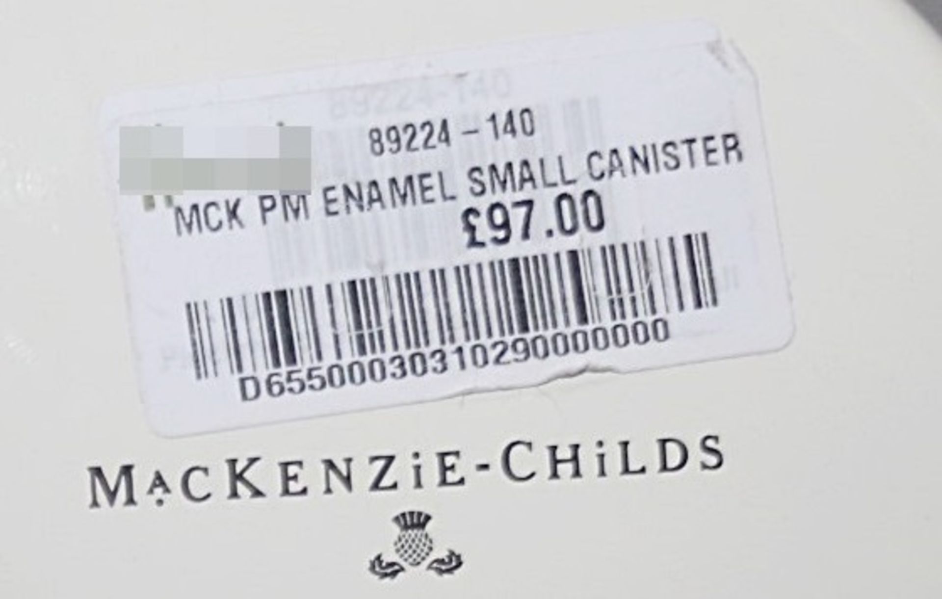 1 x MACKENZIE-CHILDS Small Parchment Check Enamel Canister - Original Price £97.00 - Ref: HAR280/ - Image 2 of 9