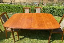 1 x Vintage G-PLAN Extending Dining Table With 6 x Dralon Upholstered G-PLAN Chairs  - CL758 -