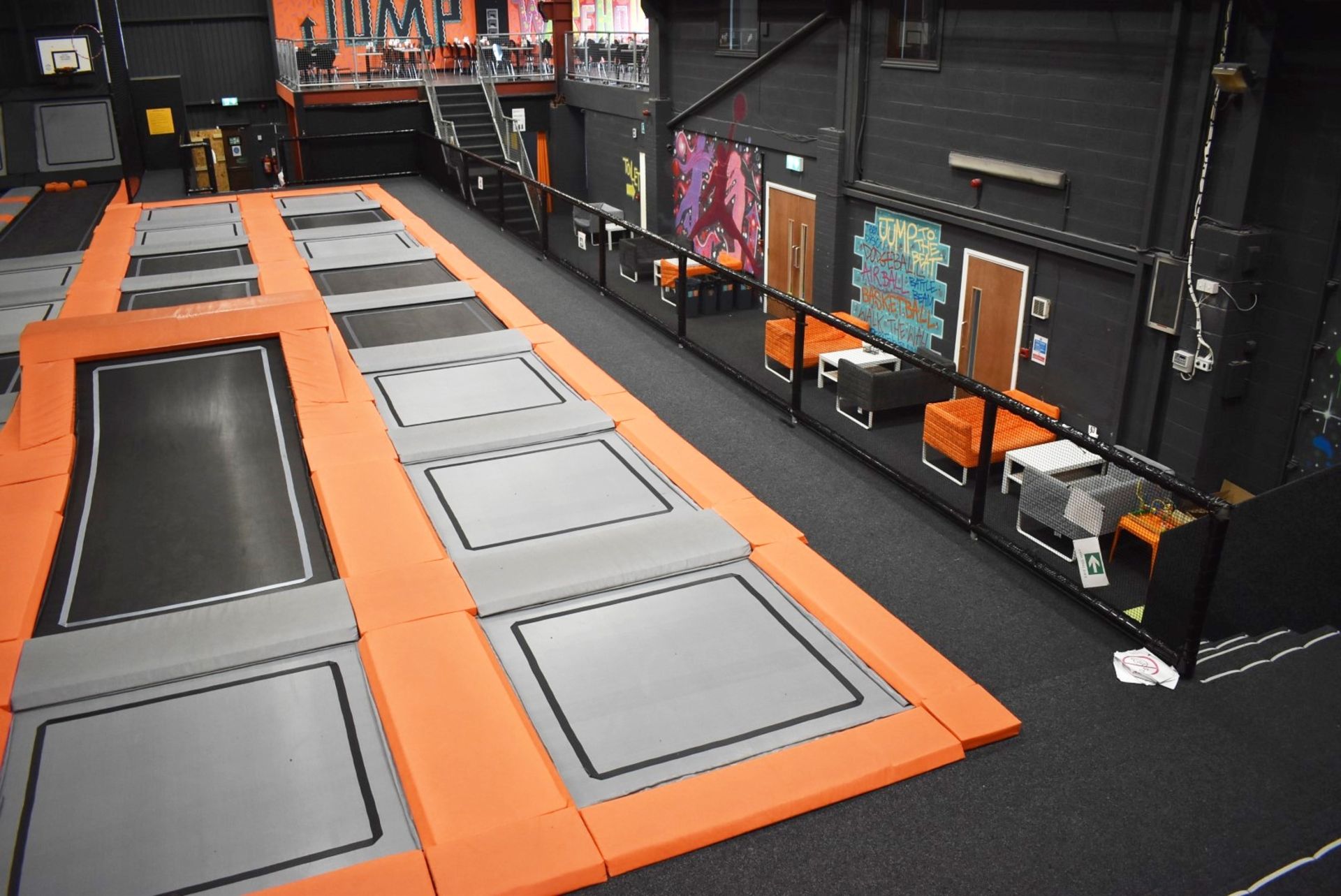 1 x Large Trampoline Park - Disassembled - Includes Dodgeball Arena And Jump Tower - CL766  - - Image 21 of 99