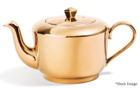 1 x RICHARD BRENDON 'Reflect' Fine Bone China Teapot In Gold - Original Price £250.00 *See Condition