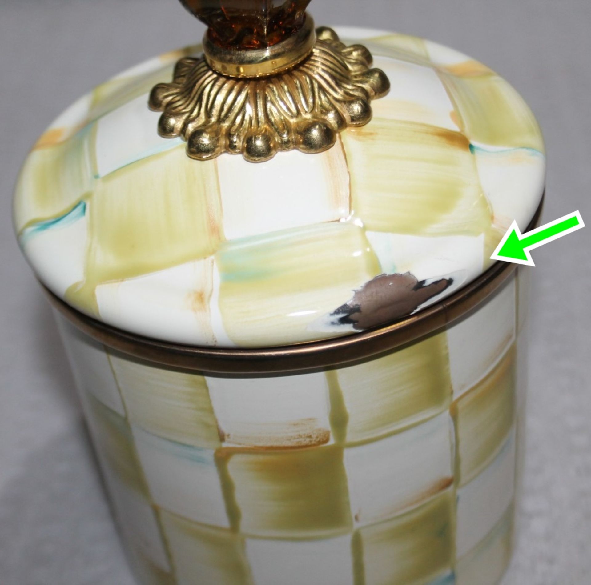 1 x MACKENZIE-CHILDS Small Parchment Check Enamel Canister - Original Price £97.00 - Ref: HAR280/ - Image 7 of 9