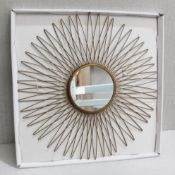 1 x DARTHOME Large Glass Wall Mirror With A Geometric Design - Dimensions: 50 x 50cm - Unused