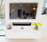 1 x Sleek Modern Floating TV 2-Door Cabinet In White - Ref: Room - CL775 - NO VAT ON THE HAMMER