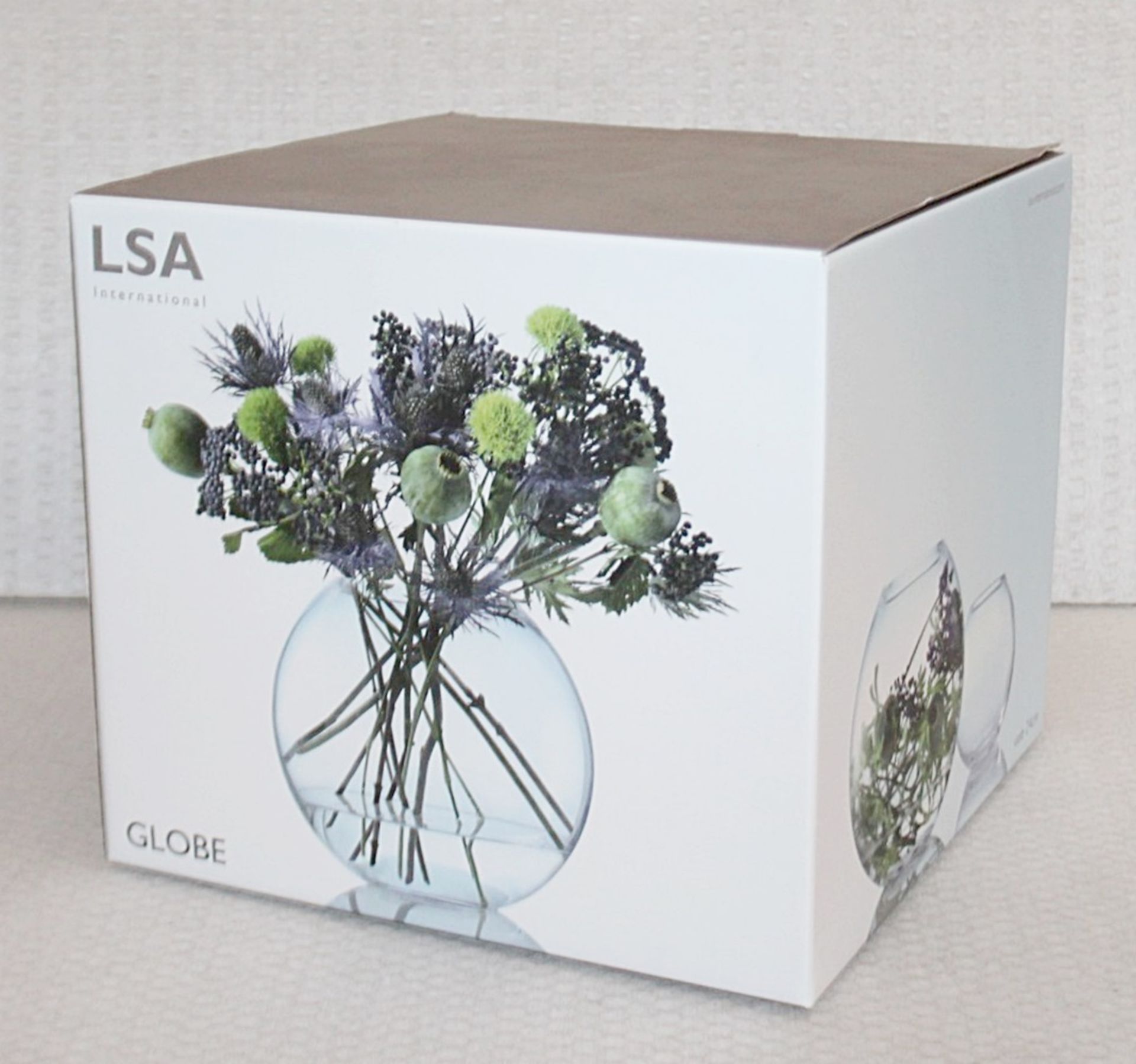 1 x LSA 'Globe' Luxury 24cm Mouthblown Handmade Glass Vase  - Unused Boxed Stock - Image 2 of 9