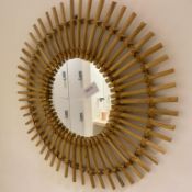 1 x Round Bamboo Mirror - Size: diameter 600mm - CL776 - Ref: GB074 - Location: London W1WFrom a