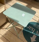 1 x Small Outdoor Foldaway Table In Pastel Green - Size: 400mm x 400mm - CL776 - Ref: GB023 -
