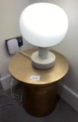 1 x Gold Round Metal Table With Table Lamp - Size: 400mm diameter x 400mm (h) - CL776 - Ref: GB058 -