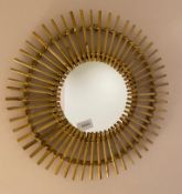 1 x Round Bamboo Mirror - Size: diameter 600mm - CL776 - Ref: GB065 - Location: London W1WFrom a