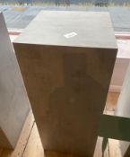 1 x Wooden Display Plinth In Gray Marble Effect Finish - Size: 400mm (w) x 400mm (d) x 1000mm (