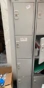 1 x Bank Of Four Lockers - Some Keys Missing - Size: 300mm x 300mm x 1800mm - CL776 - Ref: GB079 -