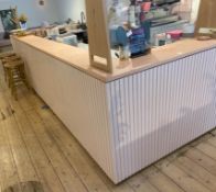 1 x Exceptional Quality Counter And Preparation Area With Pink Corean Granite Worktops With