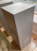 1 x Wooden Display Plinth In Gray Marble Effect Finish - Size: 400mm (w) x 400mm (d) x 1000mm (
