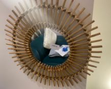 1 x Round Bamboo Mirror - Size: diameter 600mm - CL776 - Ref: GB078 - Location: London W1WFrom a