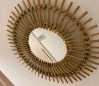 1 x Round Bamboo Mirror - Size: diameter 600mm - CL776 - Ref: GB073 - Location: London W1WFrom a