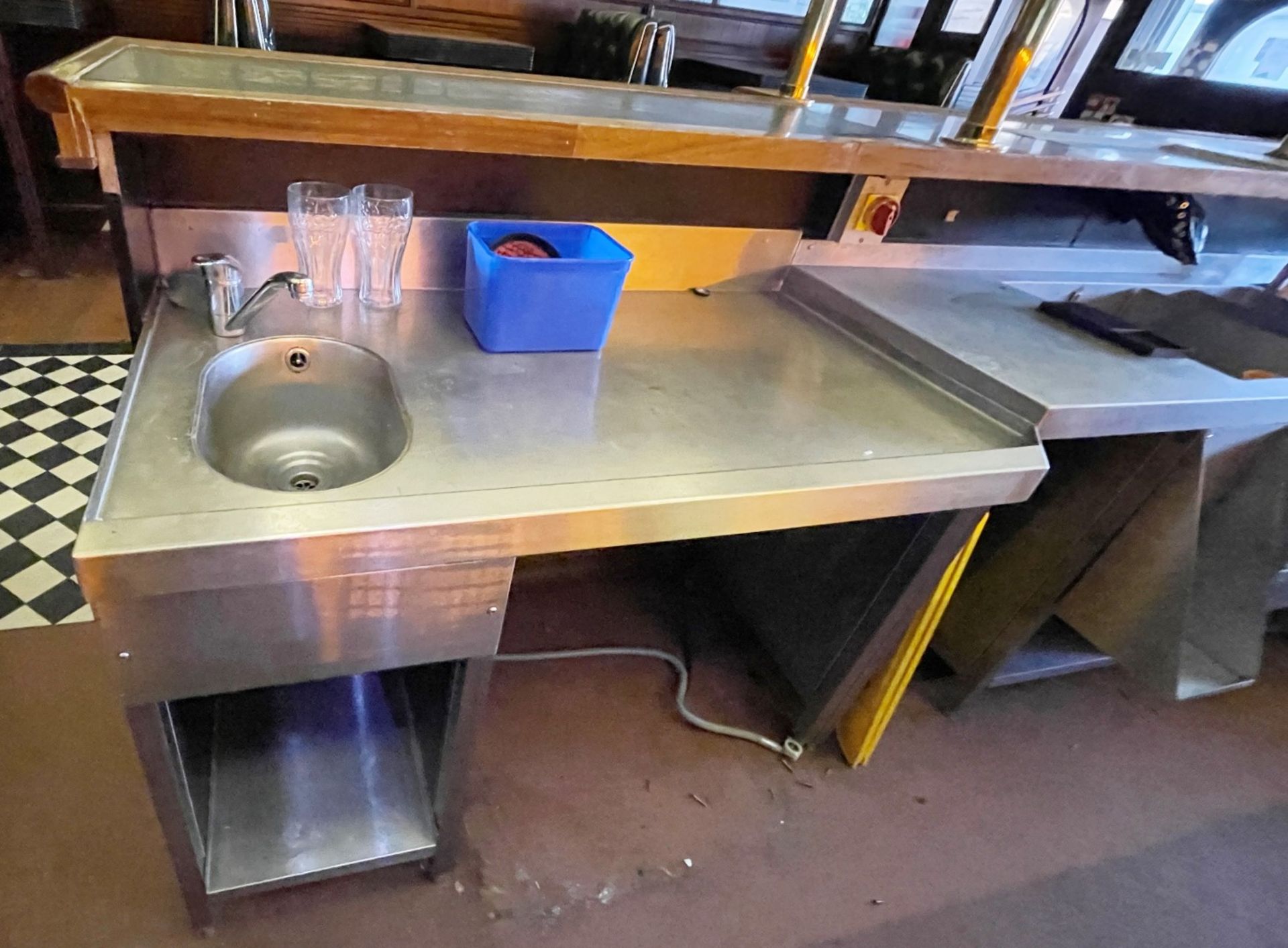 4 x Stainless Steel Back Bar Units to Include Prep Unit with Basin and Large Ice Well Unit - Image 5 of 6