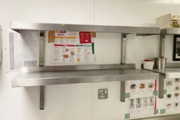 9 x Stainless Steel Wall Mounted Shelves - Various Sizes Included