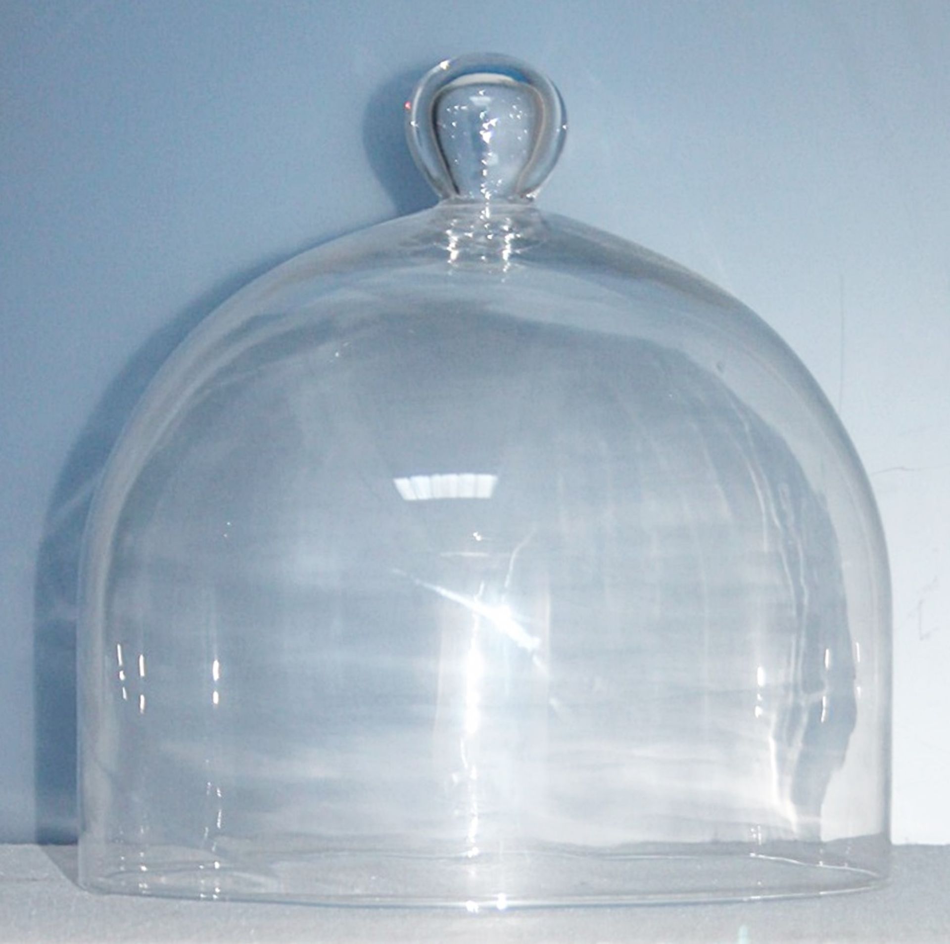 1 x Large Handblown Clear Crystal Glass Cloche Cake Dome - Recently Removed From A Well-known London