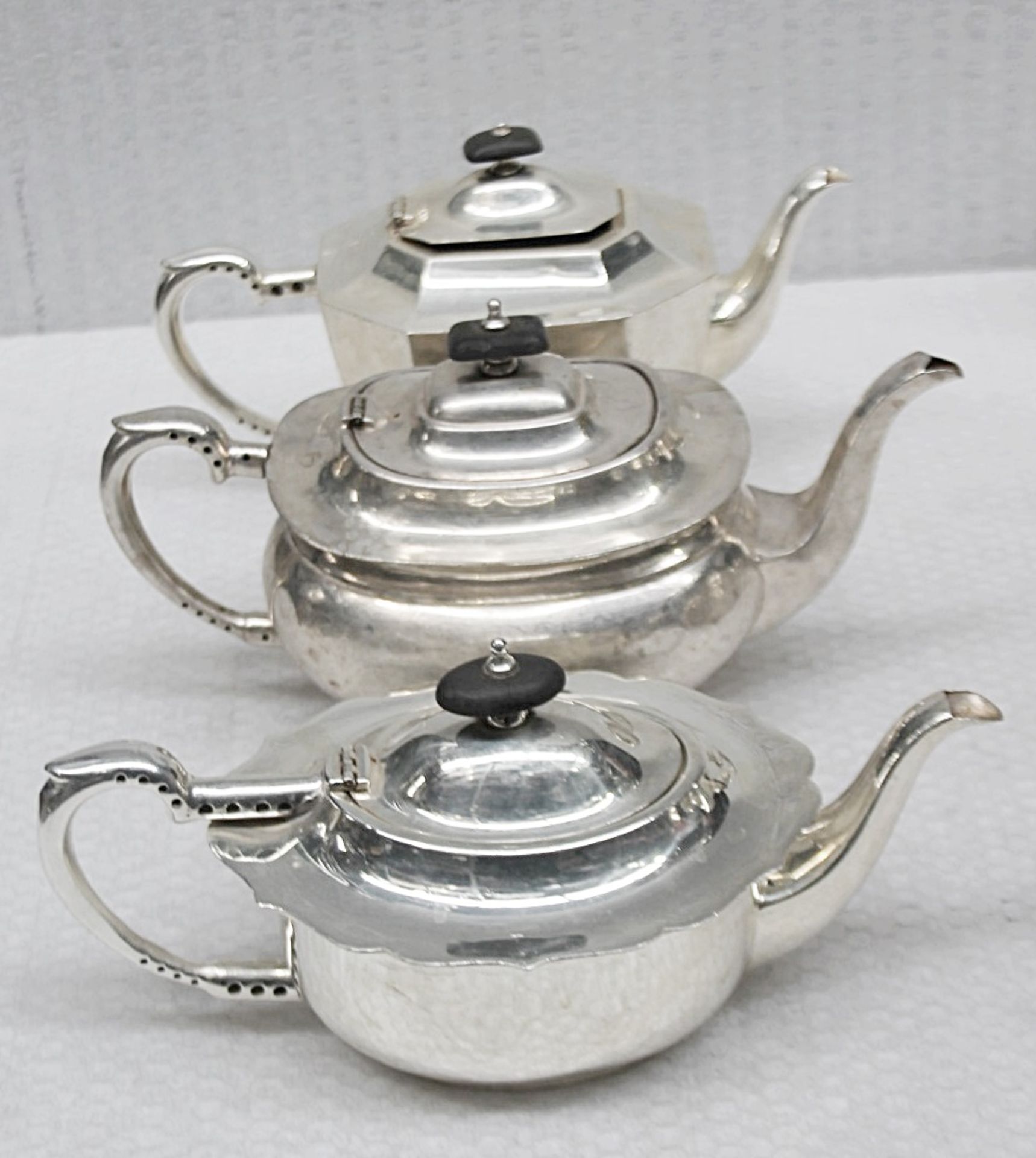 10 x Assorted Vintage Silver-Plated Teapots - Recently Removed From A Well-known London Department - Image 2 of 5