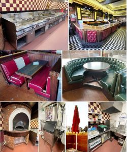 Contents of a New York Italian Restaurant - WoodStone Pizza Oven, Drinks Bar, Angelo Po Range Cooker, Outdoor Seating, Parasols, Booth Seating