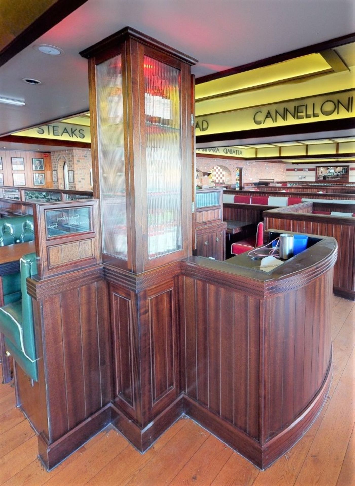 1 x Front of House Restaurant Reception Counter With Upright Wine Bottle Display Cabinet - CL779 -