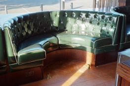 1 x Restaurant C Shaped Seating Booth - Regency Green Upholstery & Studded Backs