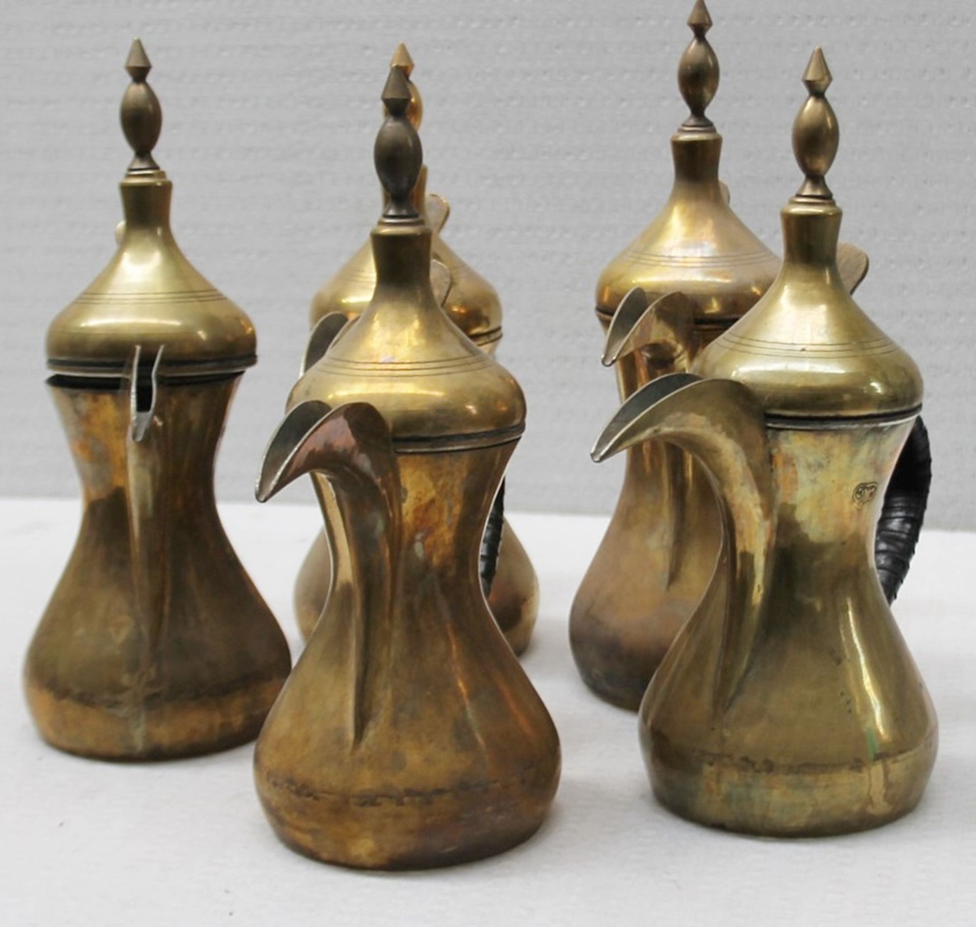 5 x Vintage Brass Arabic Dallah Coffee Pots - Recently Removed From A Well-known London Department - Image 5 of 5