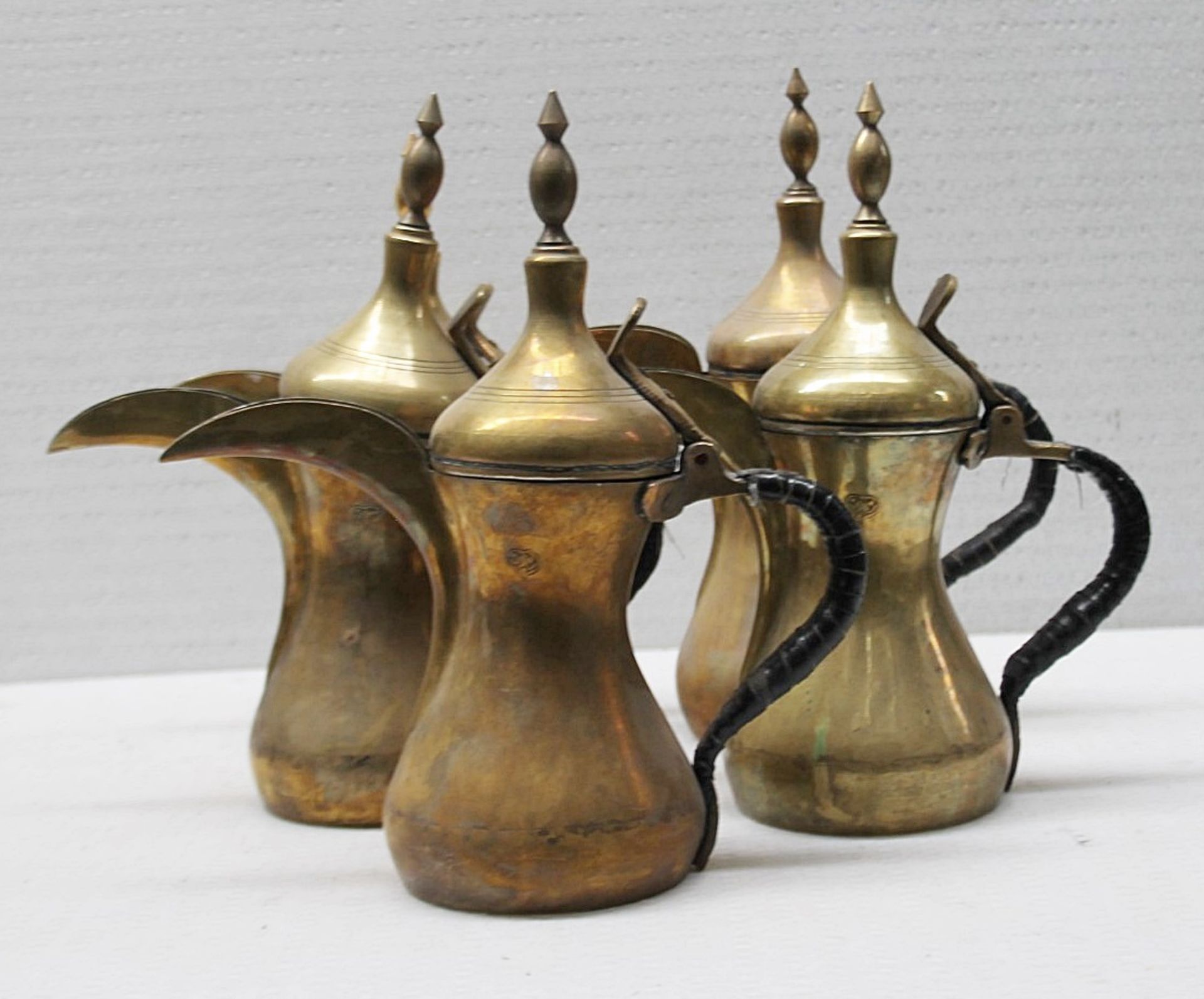 5 x Vintage Brass Arabic Dallah Coffee Pots - Recently Removed From A Well-known London Department - Image 3 of 5