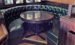 1 x Restaurant Seating Booth - Regency Green Upholstery & Studded Backs