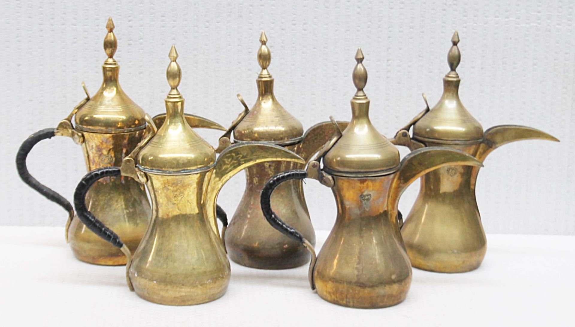 5 x Vintage Brass Arabic Dallah Coffee Pots - Recently Removed From A Well-known London Department - Image 2 of 4