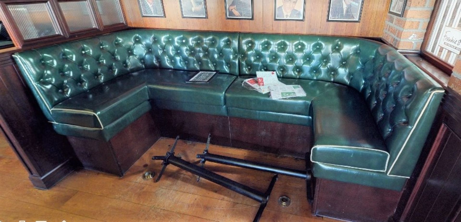 1 x Restaurant Tall Seating Booth - Retro 1950's American Diner Style With Regency Green Upholstery,