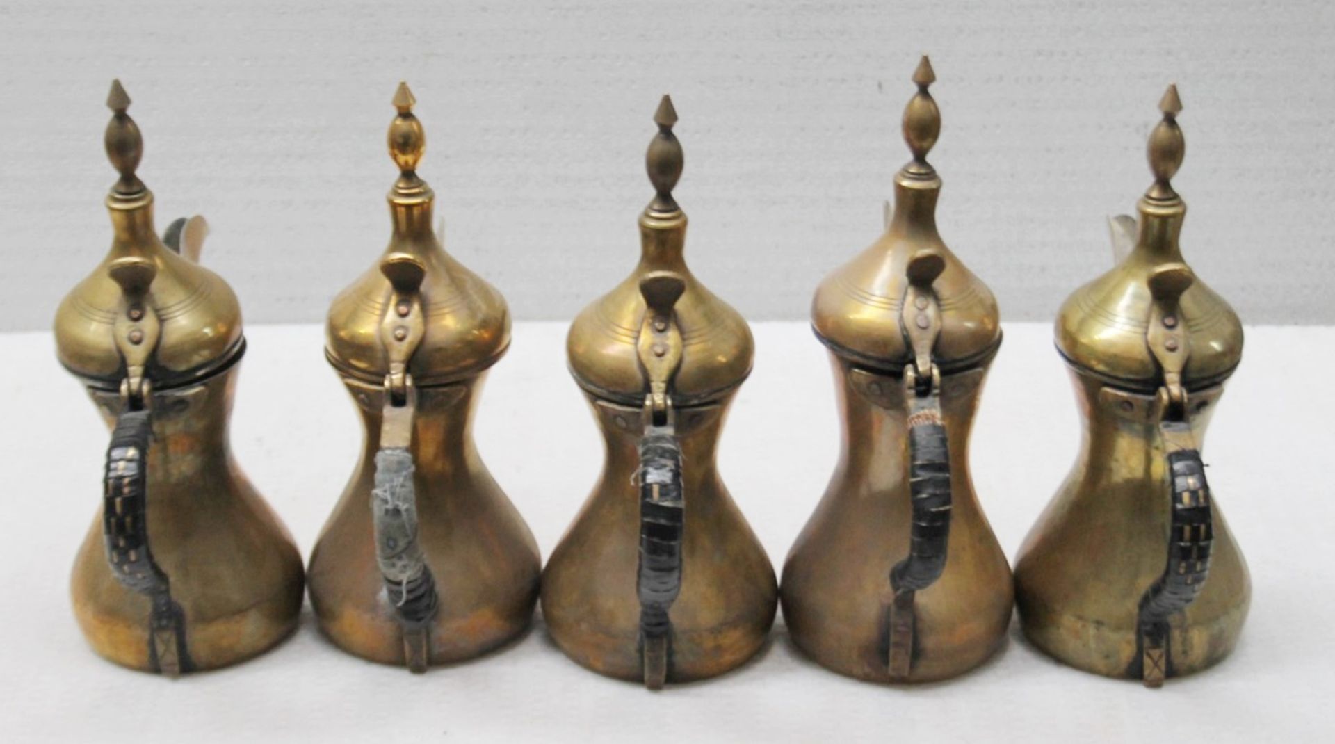 5 x Vintage Brass Arabic Dallah Coffee Pots - Recently Removed From A Well-known London Department - Image 4 of 5
