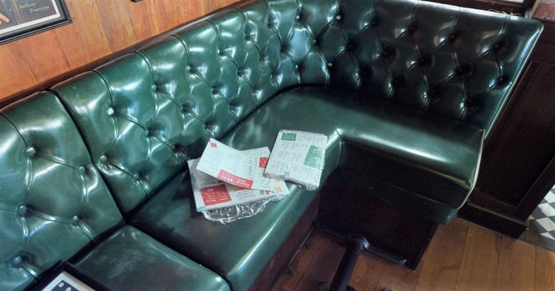 1 x Restaurant Tall Seating Booth - Retro 1950's American Diner Style With Regency Green Upholstery, - Image 3 of 5