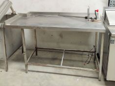 1 x Large Prep Table With Commercial Can Opener - Size: H91 x W155 x D66 cms
