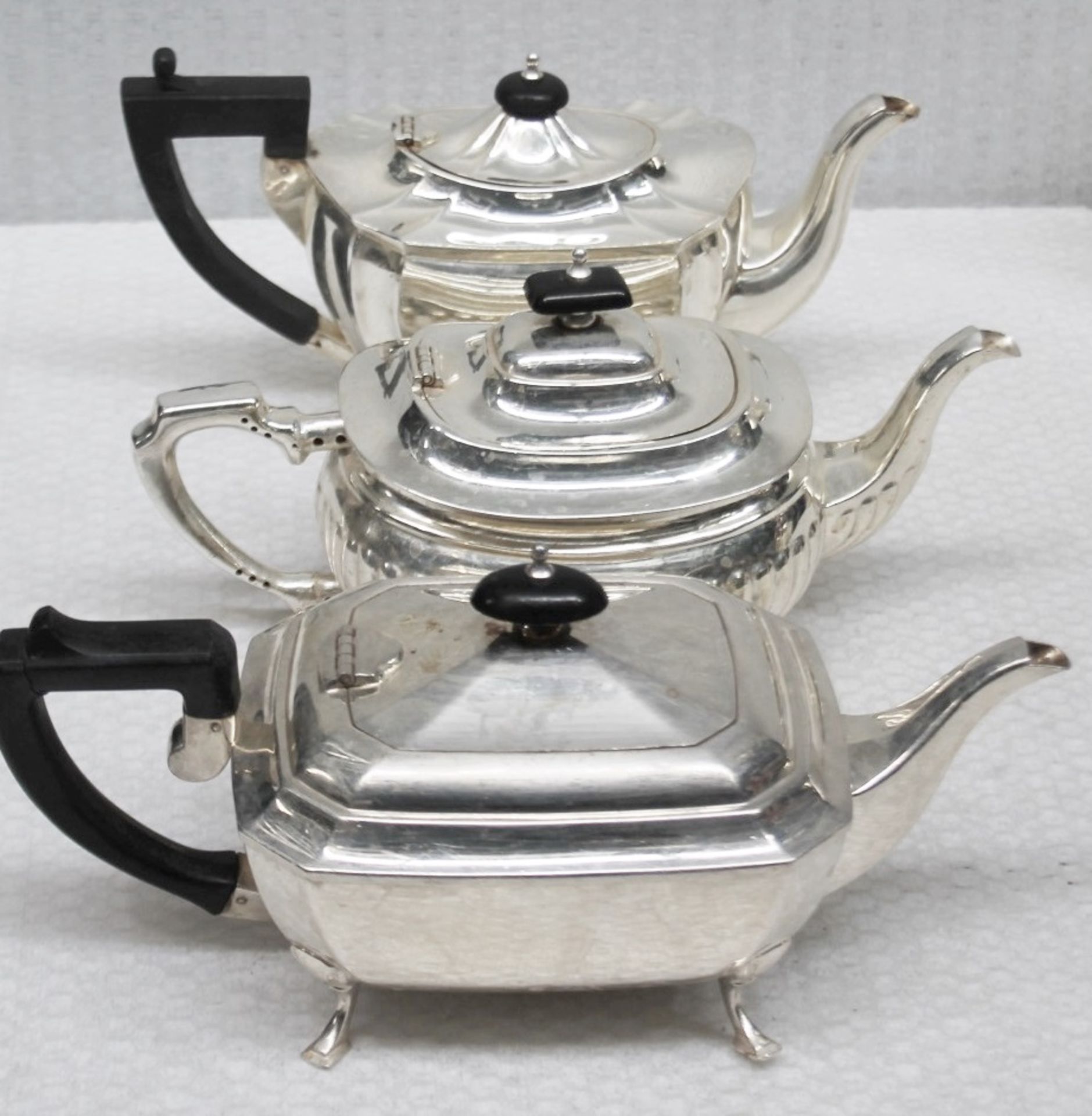 10 x Assorted Vintage Silver-Plated Teapots - Recently Removed From A Well-known London Department - Image 3 of 5