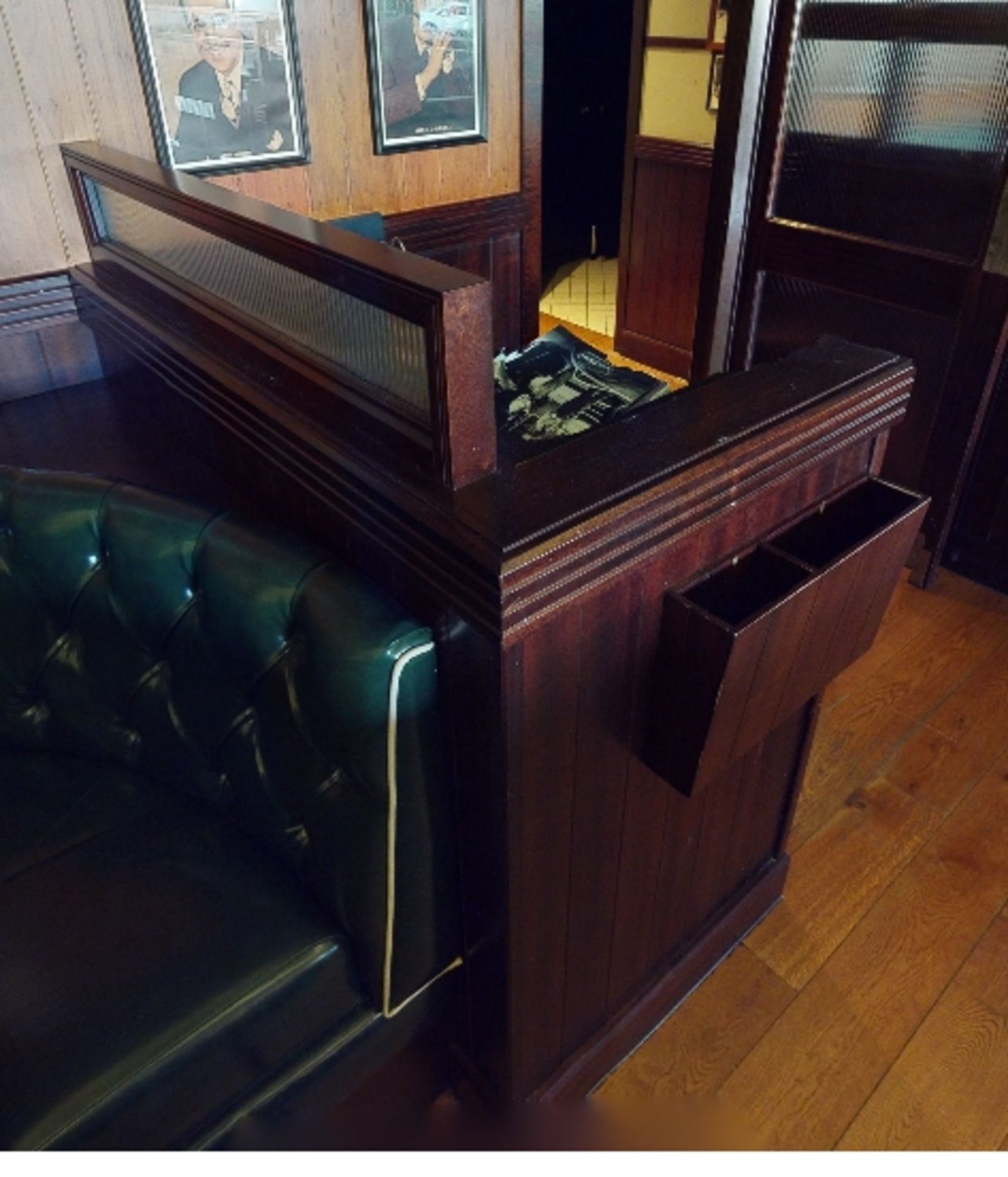 2 x Waiter Stations Featuring a Dark Wooden Finish, Menu Holders, Privacy Panels and Cupboards - - Image 6 of 8