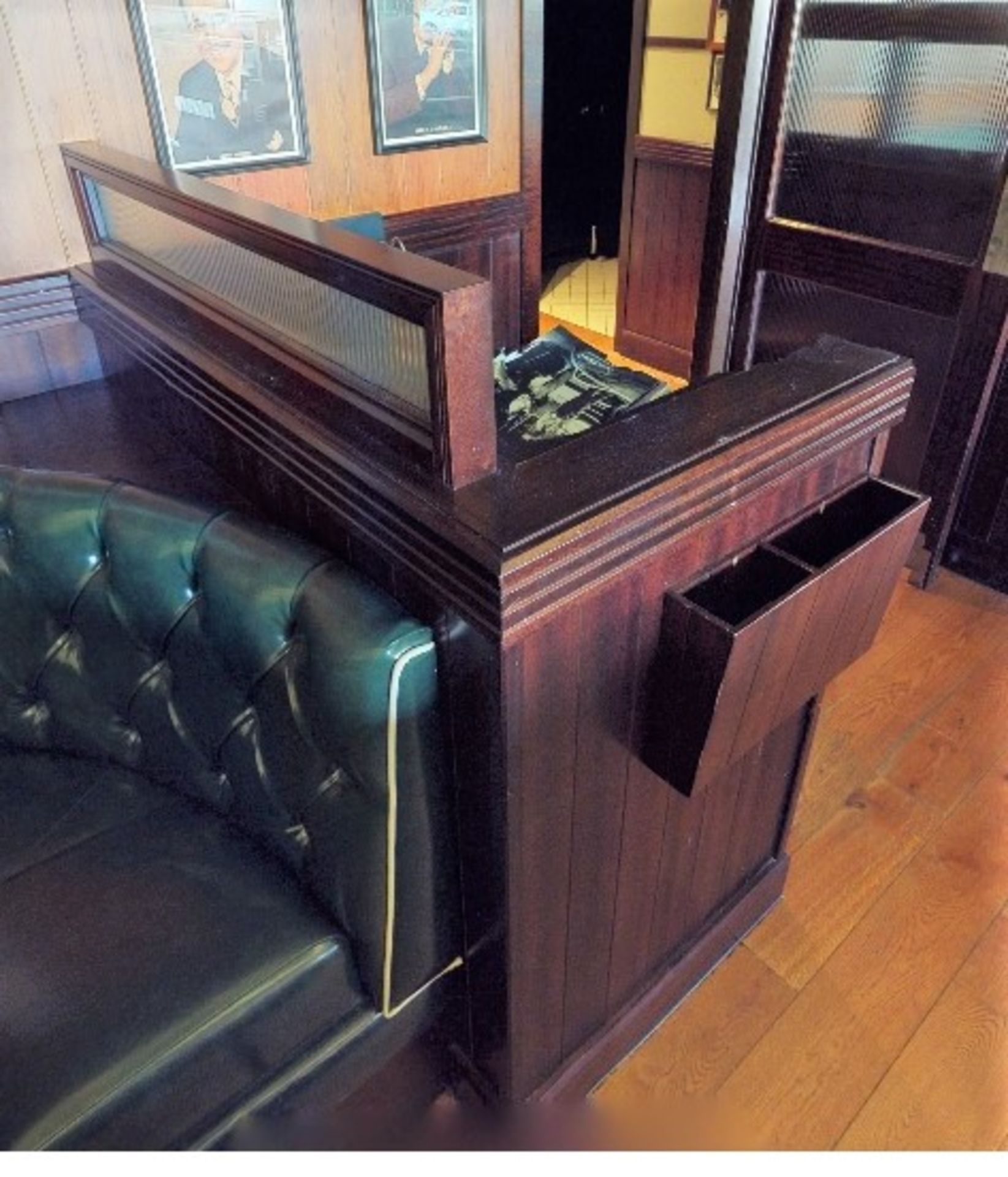 2 x Waiter Stations Featuring a Dark Wooden Finish, Menu Holders, Privacy Panels and Cupboards - - Image 8 of 8