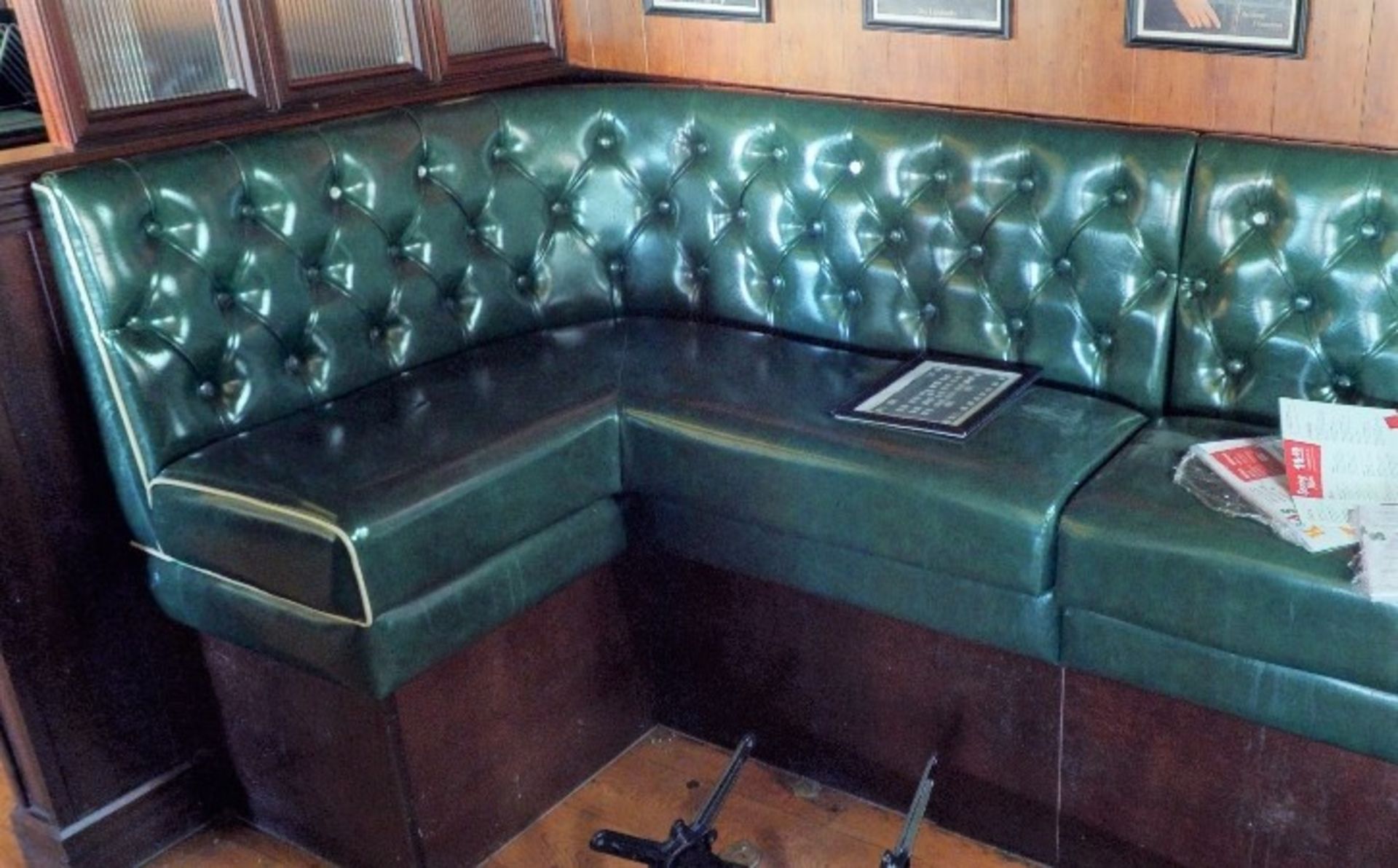 1 x Restaurant Tall Seating Booth - Retro 1950's American Diner Style With Regency Green Upholstery, - Image 5 of 5