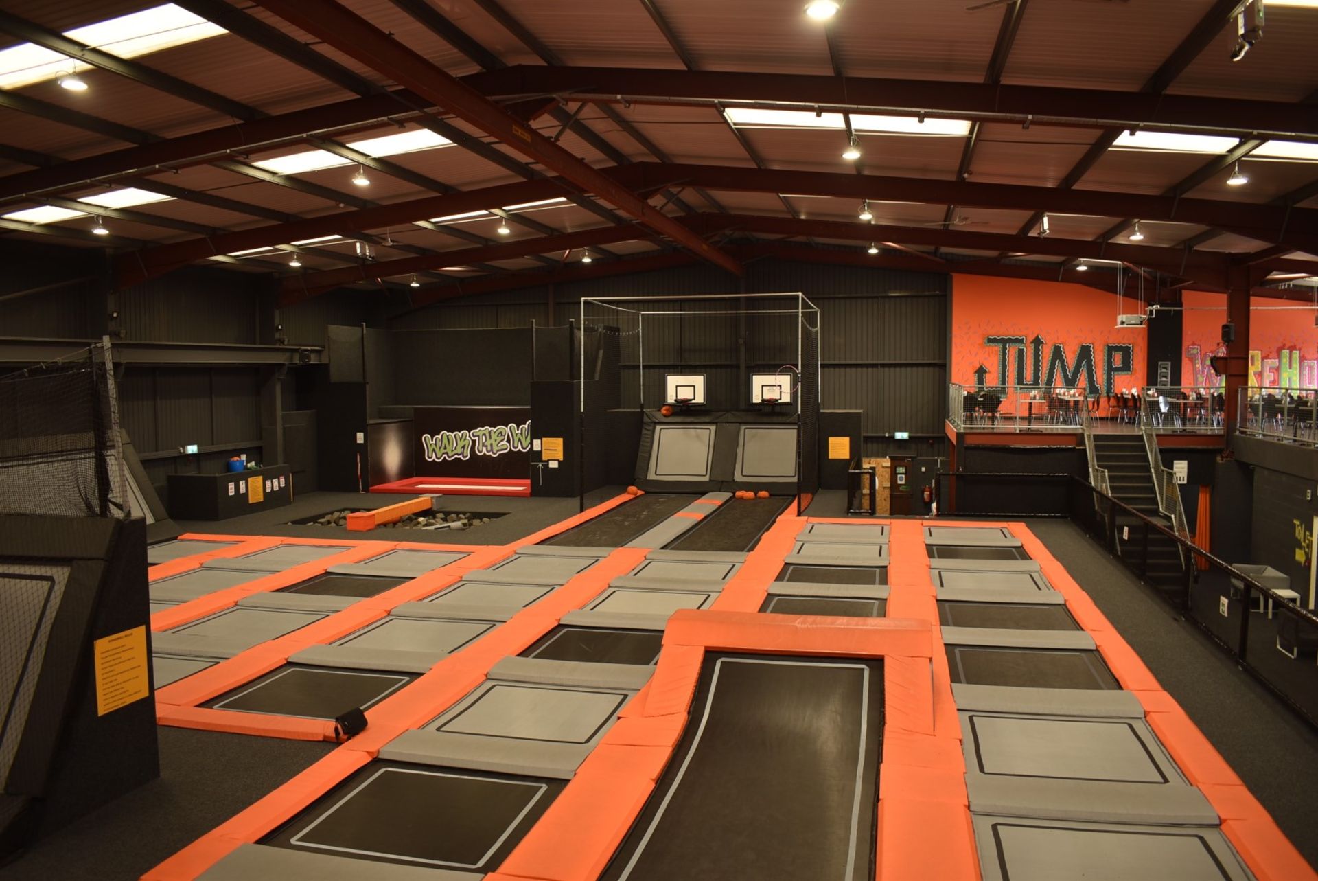 1 x Large Trampoline Park - Disassembled - Includes Dodgeball Arena And Jump Tower - CL766  - - Image 6 of 99