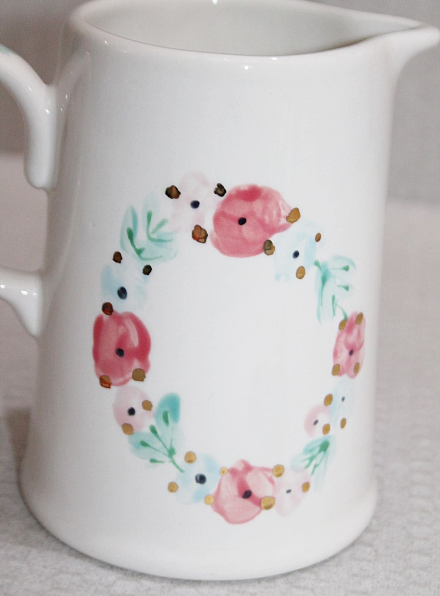 1 x Ceramic Handpainted Jug With Gilded Edging - Ex-Display Item From A London Department Store - - Image 3 of 7